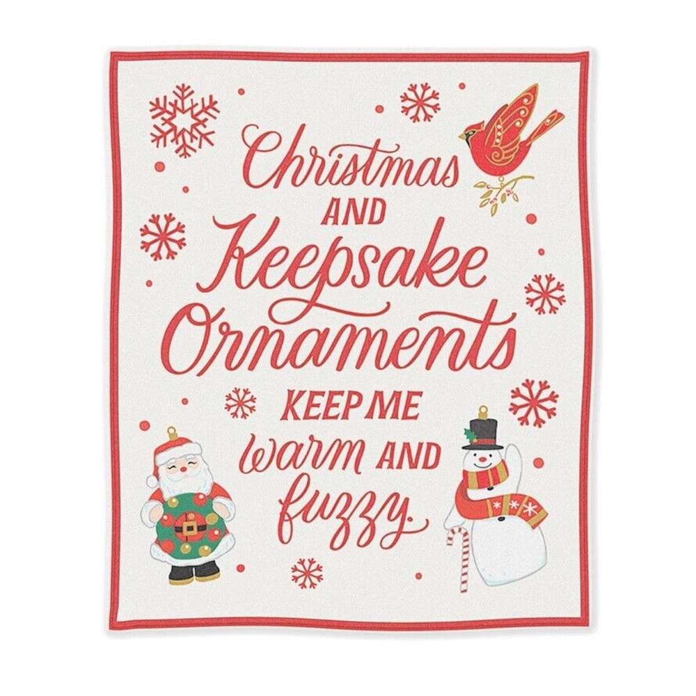 Hallmark Keepsake Ornament Christmas Throw Blanket 50x60 inches